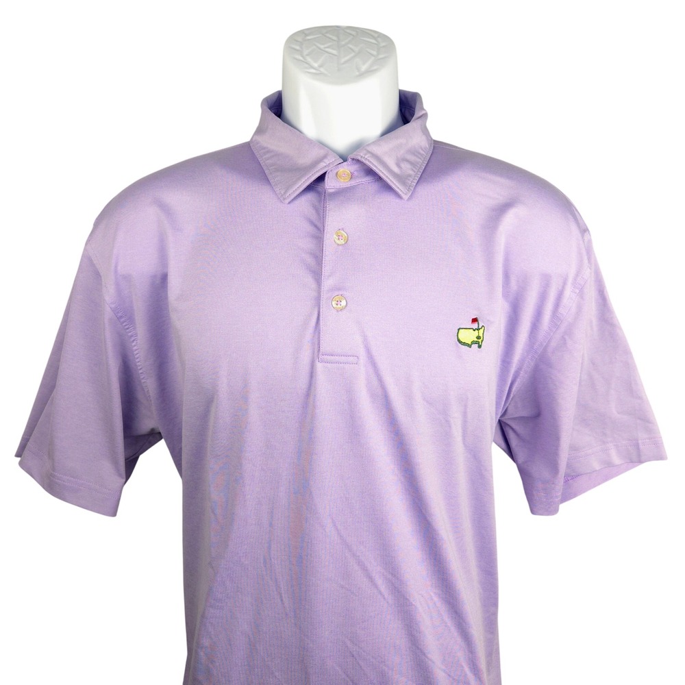Masters Tech Mens Golf Polo‎ Shirt Purple Short Sleeve Logo L RN133979